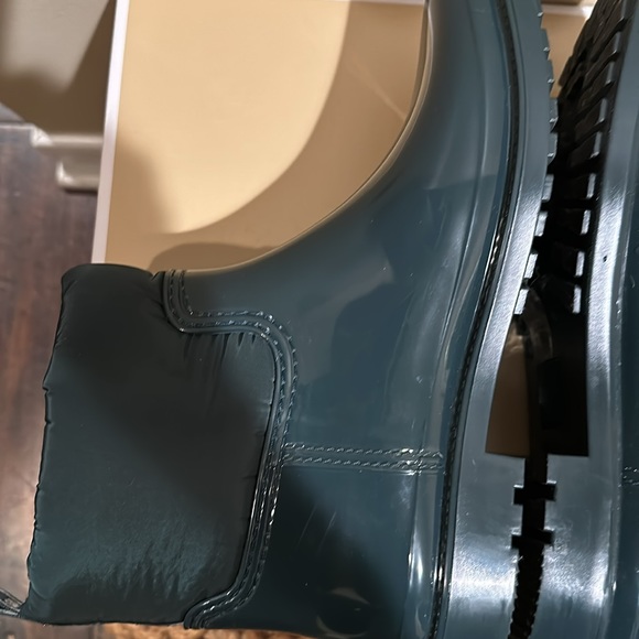 Michael Kors Blakely Logo Tape PVC/Nylon Rain Boot “Racing Green” LIKE NEW! SZ 9 - Picture 7 of 15
